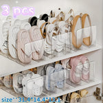 organiseur chaussures transparent moderne réutilisable support mural trois pièces fixations visibles rangement chambre
