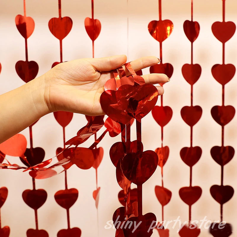 guirlande coeurs decoratifs brillants mariage anniversaire saint valentin feste noel