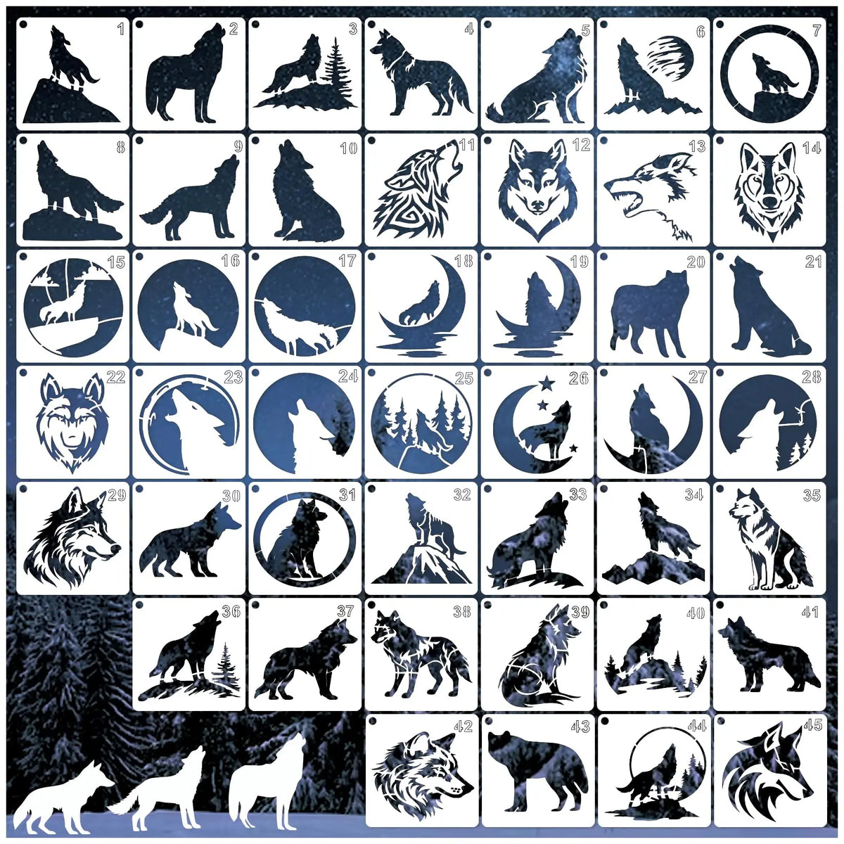 stencils peinture loups têtes motifs abstraits tableaux tasses minimalistes modernes