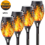 lumière solaire décorative moderne flamme artificielle motifs floraux noir orange jauneextérieur patio allée