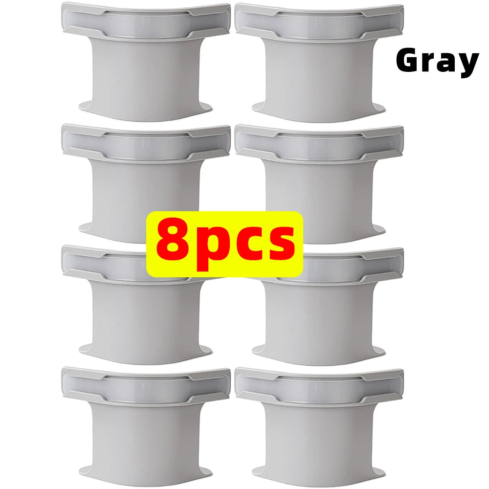 fixateurs draps ajustés clips anti dérapants plastique lisse minimaliste universel gris blanc cassé 12