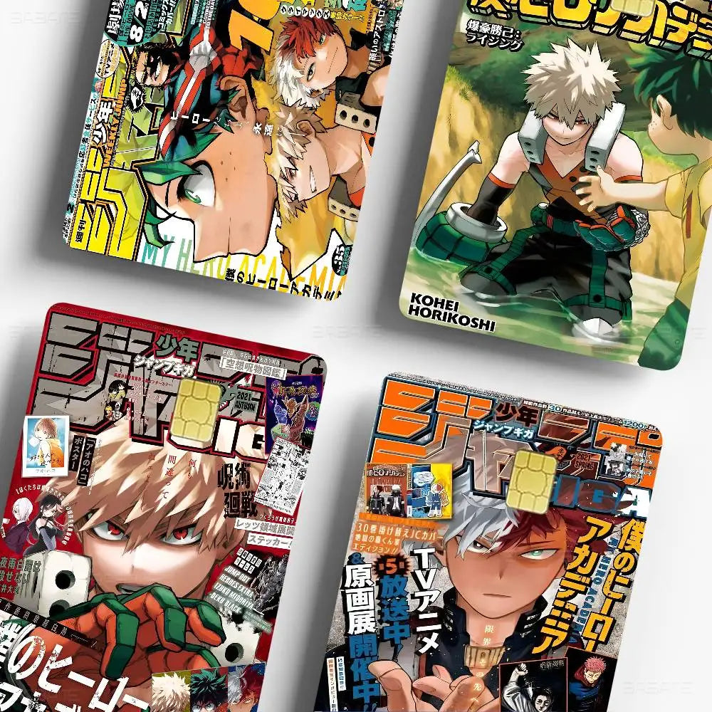 sticker carte crédit anime katsuki bakugo personnalisable réutilisable waterproof multicolore