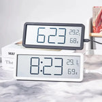 horloge murale numérique moderne affichage heure température humidité noir blanc