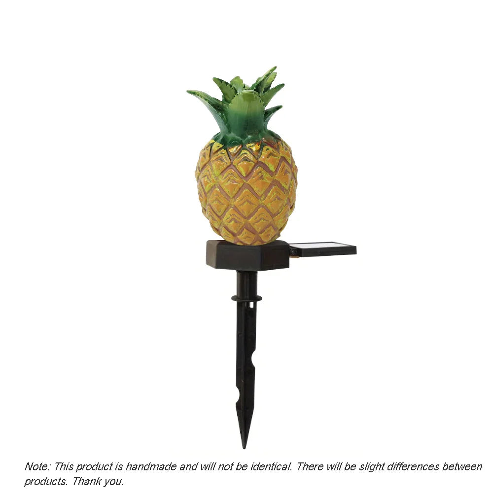 lampe solaire decorative forme cactus ananas exterieure led verte orangée festive