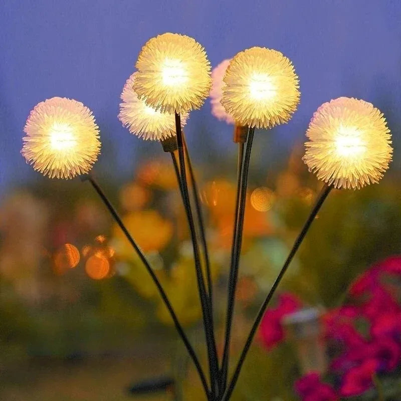 lumière solaire champignon transparente moderne vert blanc rose bleu jaune clips ledextérieur ambiance jardin
