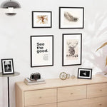 cadres photo bois clair noir blanc modernes minimalistes muraux affichage support pliable