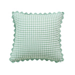 taies d'oreiller carreaux douces moderne confortables lit maison couleurs vert jaune rose orange beige