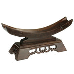 support épée bois naturel sculpté traditionnel marron foncé décoration maison