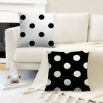 housse coussin carré motif pois animal compagnie moderne polyester coton noir blanc chambre lit