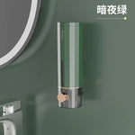 distributeur savon liquide blanc vert moderne adhésif salle bain minimaliste rond matériau plastique 450ml