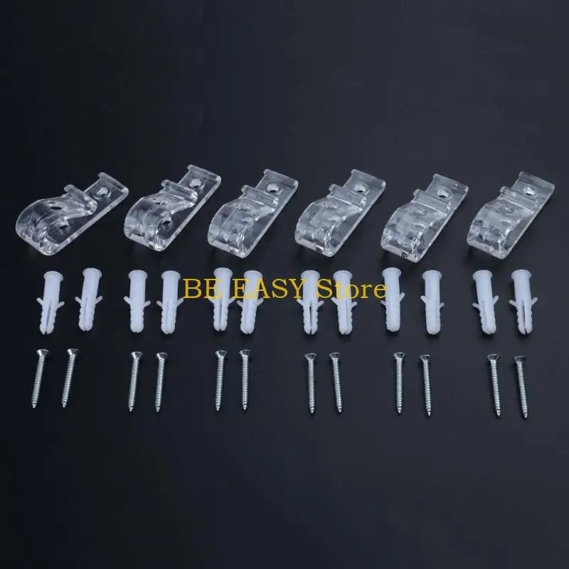 clips transparents vis fixation moderne sans motif tringle rideaux embouts vis
