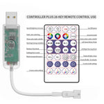 contrôleur lumière led wifi 28 touches 2048 pixels ws2812b ws2811 app vert blanc moderne