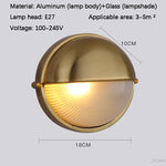 lampe murale moderne rétro argentée dorée rayures horizontales ip65 étanche led 220v 110v