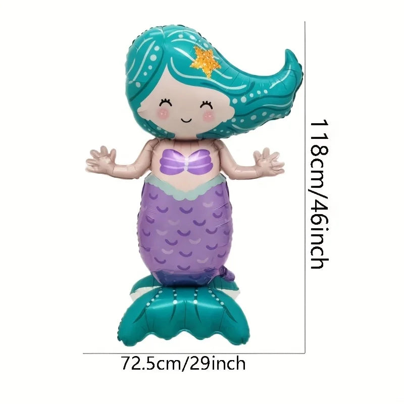 décorations fête anniversaire thème sous marin ballons sirènes guirlande happy birthday motifs poissons coquillages
