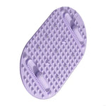 tapis bain moderne gris rose violet surface texturée poignées