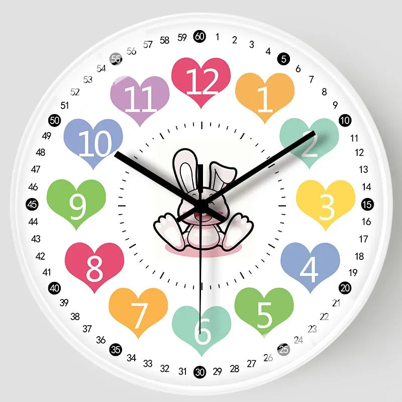 horloge murale dessin animé quartz aiguille enfantin vaisseau spatial blanc mural