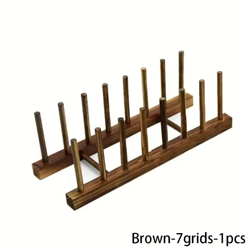 support assiettes bois naturel moderne drainage auto étagère cuisine rangement vaisselle