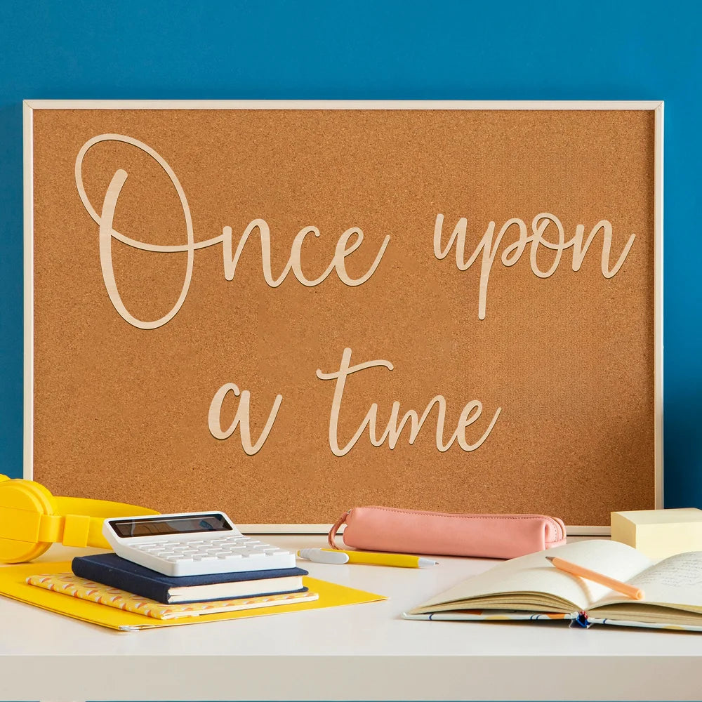 décoration murale bois once upon time champêtre calligraphique conte fées chambre enfant