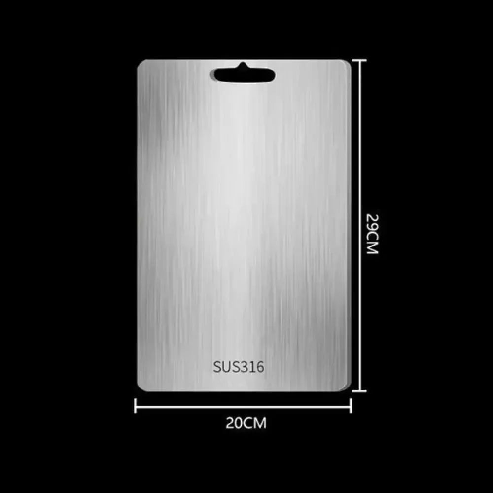 planches découper acier inoxydable rectangle moderne lisse poignée intégrée cuisine utilitaire argenté