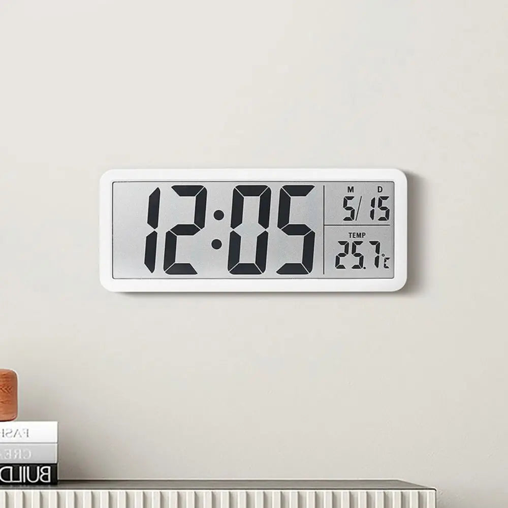 horloge numérique blanc moderne affichage heure date température usb adhésif minimaliste