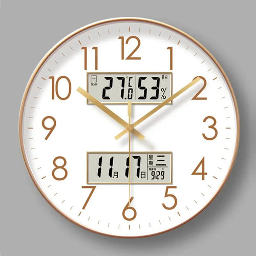 horloge murale moderne quartz affichage digital date température aiguille minimaliste chambre salon