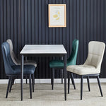 chaise salle manger moderne bleu marine motif losange métal contemporain