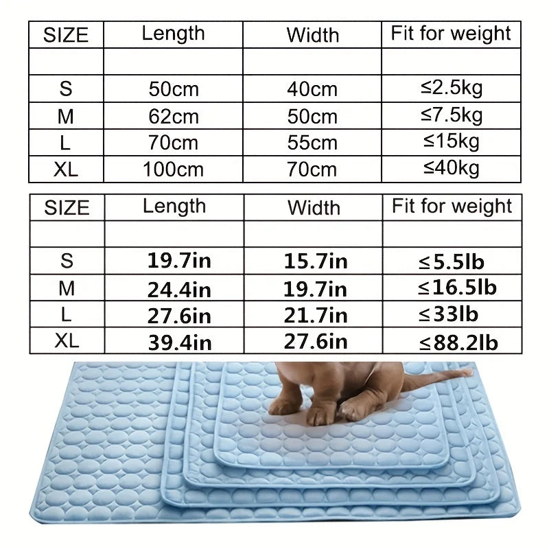 tapis refroidissement animal gris bleu clair texture points moderne confortable été chiens chats tapis