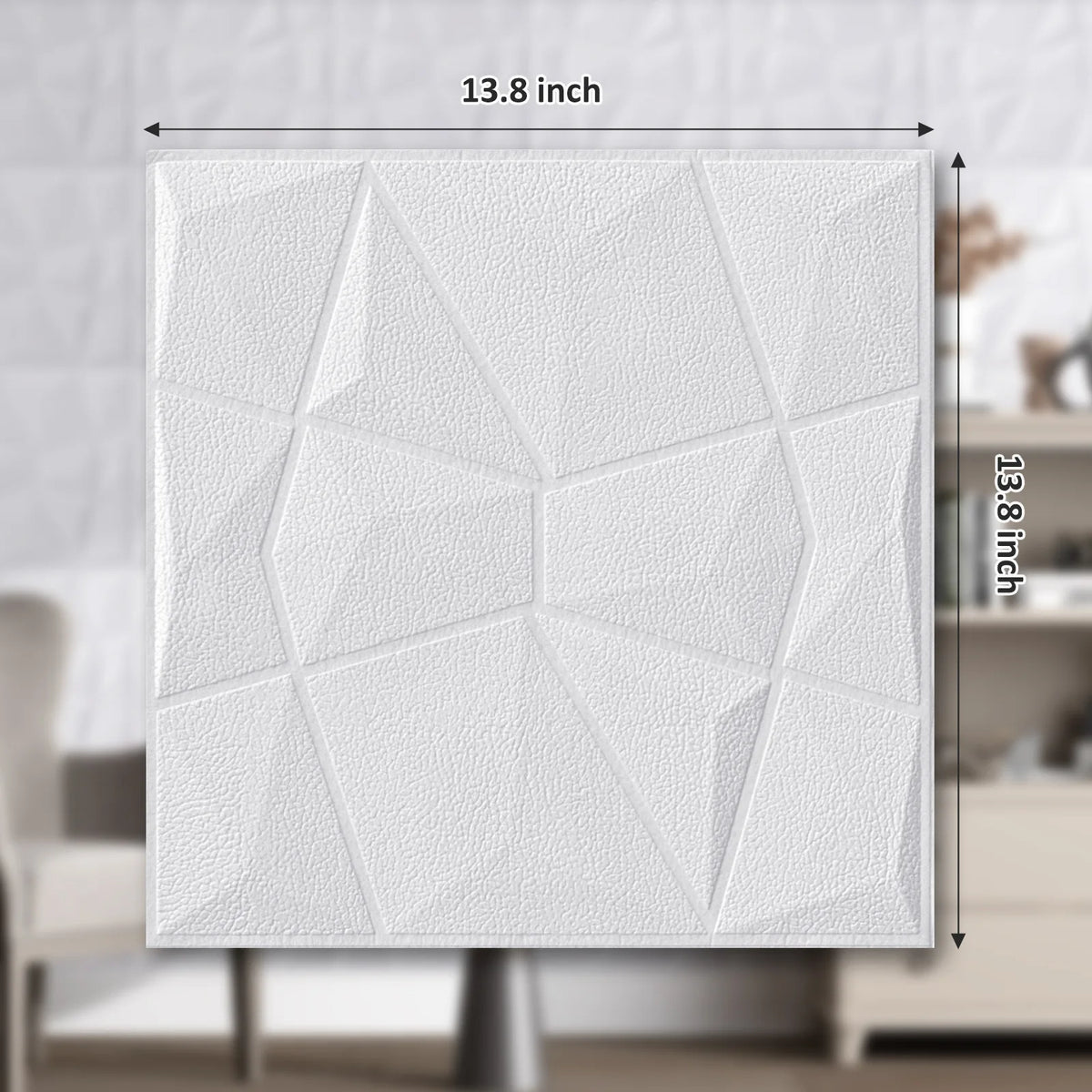 panneau mural autocollant 3d blanc motif géométrique moderne décoration salon mur pvc