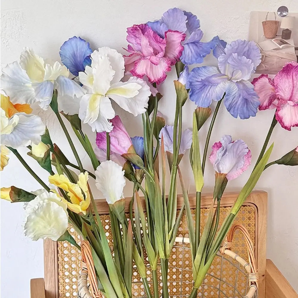 décoration intérieure bouquet fleurs artificielles 80cm blanc rose bleu jaune moderne minimaliste