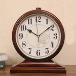 horloge table bois marron vintage aiguille quartz circulaire simple