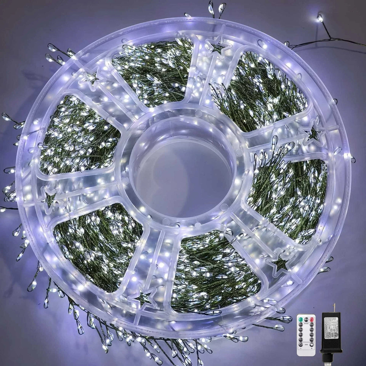 guirlande lumineuse 75m 2000leds étoiles branches moderne blanc doré halloween mariage noël télécommande clips