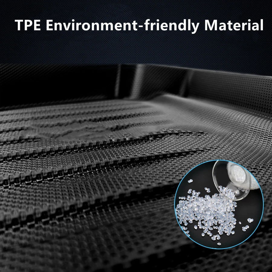 tapis coffre noir tapis latex fibre naturelle rayures horizontales texture micro perforée moderne imperméable