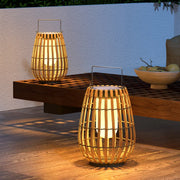 lampe solaire exterieure rotin led ip65 boheme jardin terrace lumière chaude