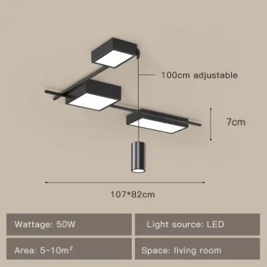 luminaire suspendu moderne minimaliste noir plusieurs lampes circulaire cylindrique plafonnier industrial
