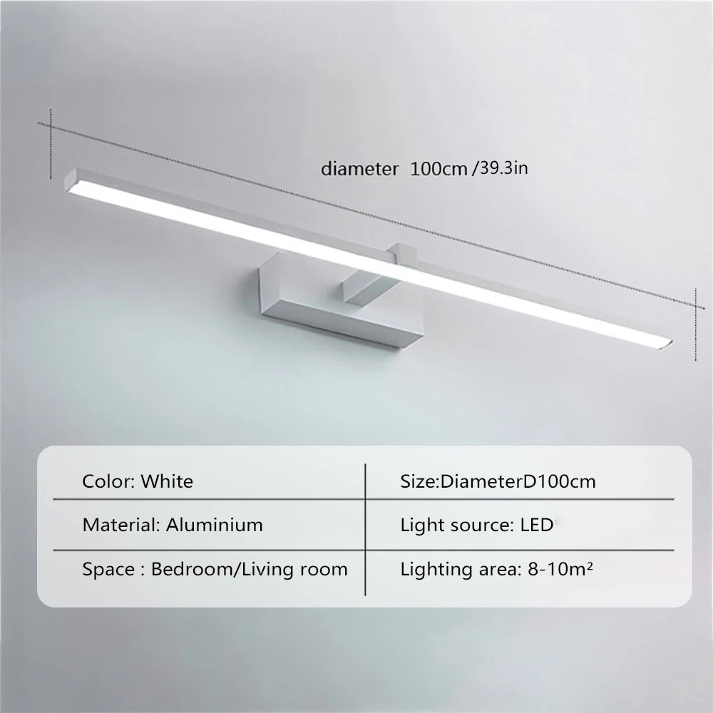 applique murale led moderne noire fixée 100cm 90260v 20 lumières chambre salon cuisine