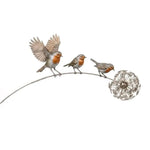 stake jardin moderne oiseaux vol motif pissenlit gris orange brun vert naturelextérieur