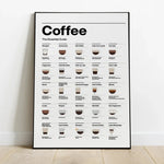 affiche guide impressions toile moderne nature morte blanc noir cadre bois clair vertical sans
