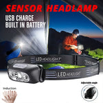 lampe frontale rechargeable led noire jaune blanche ajustable camping travail usb cem rohs ccc