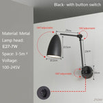 lampe murale articulée moderne argenté noir blanc réglable éclairage ambiance vis fixation chambre salon