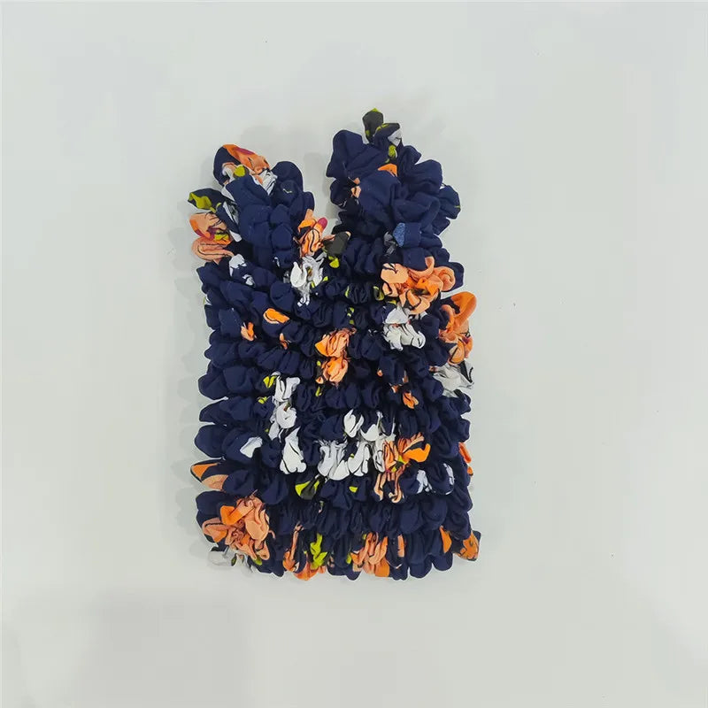 sac main pliable polyester motif fleurs boho chic noir bleu blanc rouge vert orange