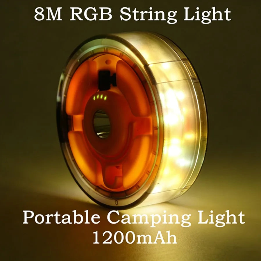 guirlande led rgb portable camping 8m lumineuse décoration tente extérieureambiante