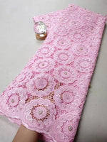tissu dentelle polyester coton fleurs couleurs blanc rose vert jaune occasion mariage classique