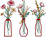 bouquet mural fleurs artificielles moderne minimaliste adhésif blanc beige marron