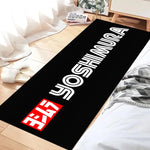 tapis garage moto noir blanc rouge antidérapant intérieur sportif logo yoshimura moderne maison