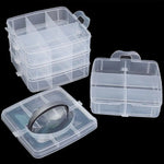 boîte rangement bijoux transparente portable niveaux compartiments ajustables poignée amovible modernes