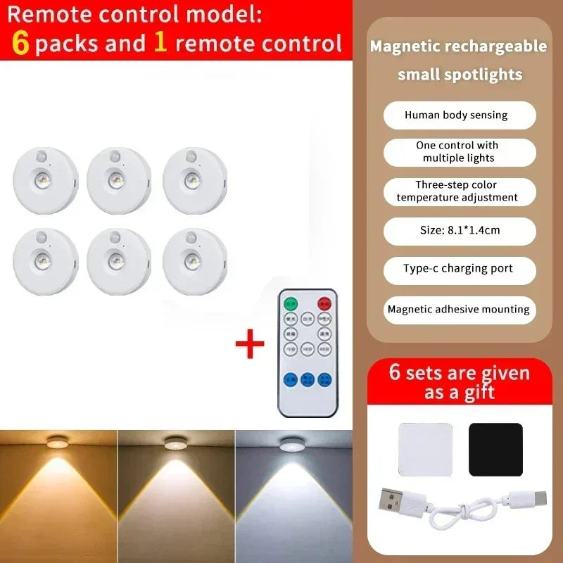 lampe led motion sensor nuit blanc moderne télécommande rechargeable autonomes