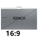 rideau projecteur gris moderne verre velcro portable hd 60 133 pouces