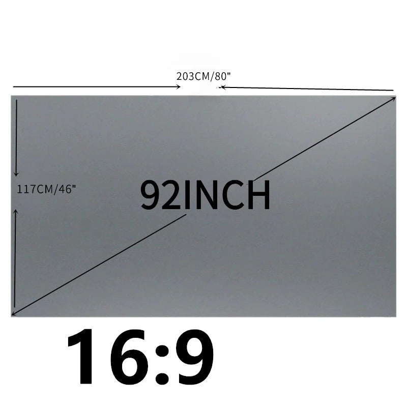 rideau projecteur gris moderne verre velcro portable hd 60 133 pouces