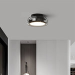 plafonnier led verre cristal noir chrome moderne minimaliste transparent chambre
