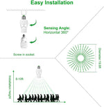 adaptateur douille e27 motion sensor led ampoule moderne utilitaire blanc vert garage escalier